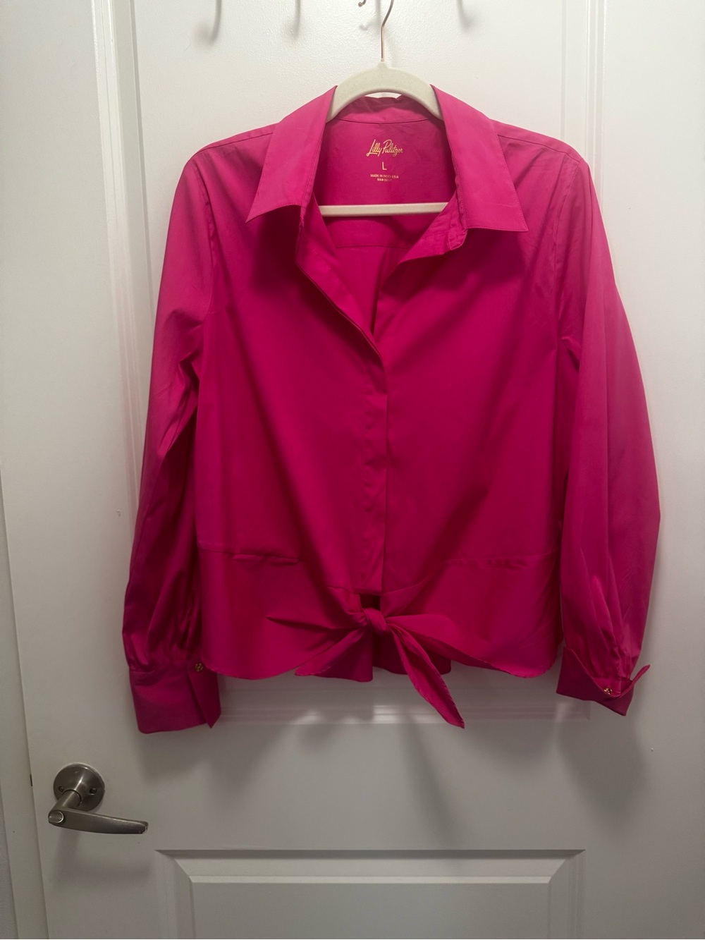 Lilly Pulitzer The Lilly Tie Shirt Size L